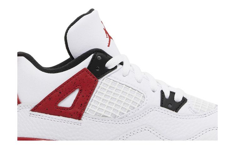 Детские кроссовки Nike Jordan 4 Retro Red Cement (PS) Белый/Огненно-красный/Черный/Нейтральный серый