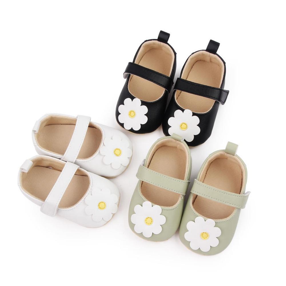 Baby Girls Flats Infant Non-Slip Flower Prewalkers Soft Sole PU Leather Newborn Princess Wedding First Walkers 0-18M