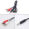3.5mm Male Stereo To 2 RCA Connector Audio Speaker AV Adapter Cables Extension Cord Line