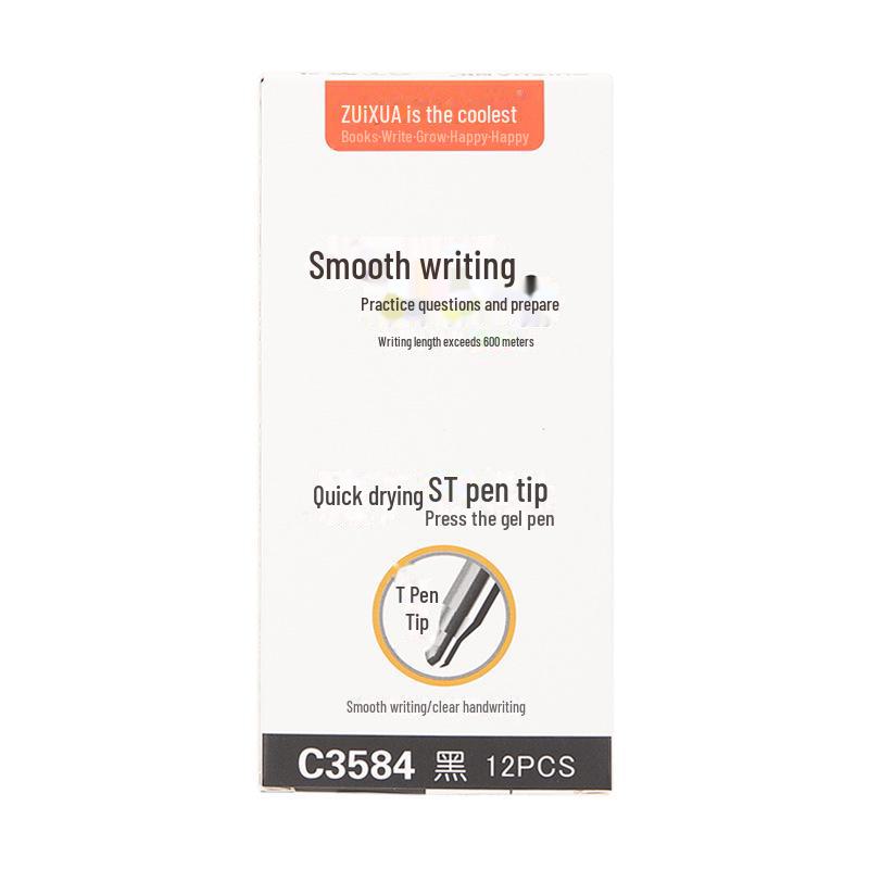 Черная быстросохнущая гелевая ручка толщиной 0,5 мм с силиконовым держателем — идеально подходит для студентов и подписей