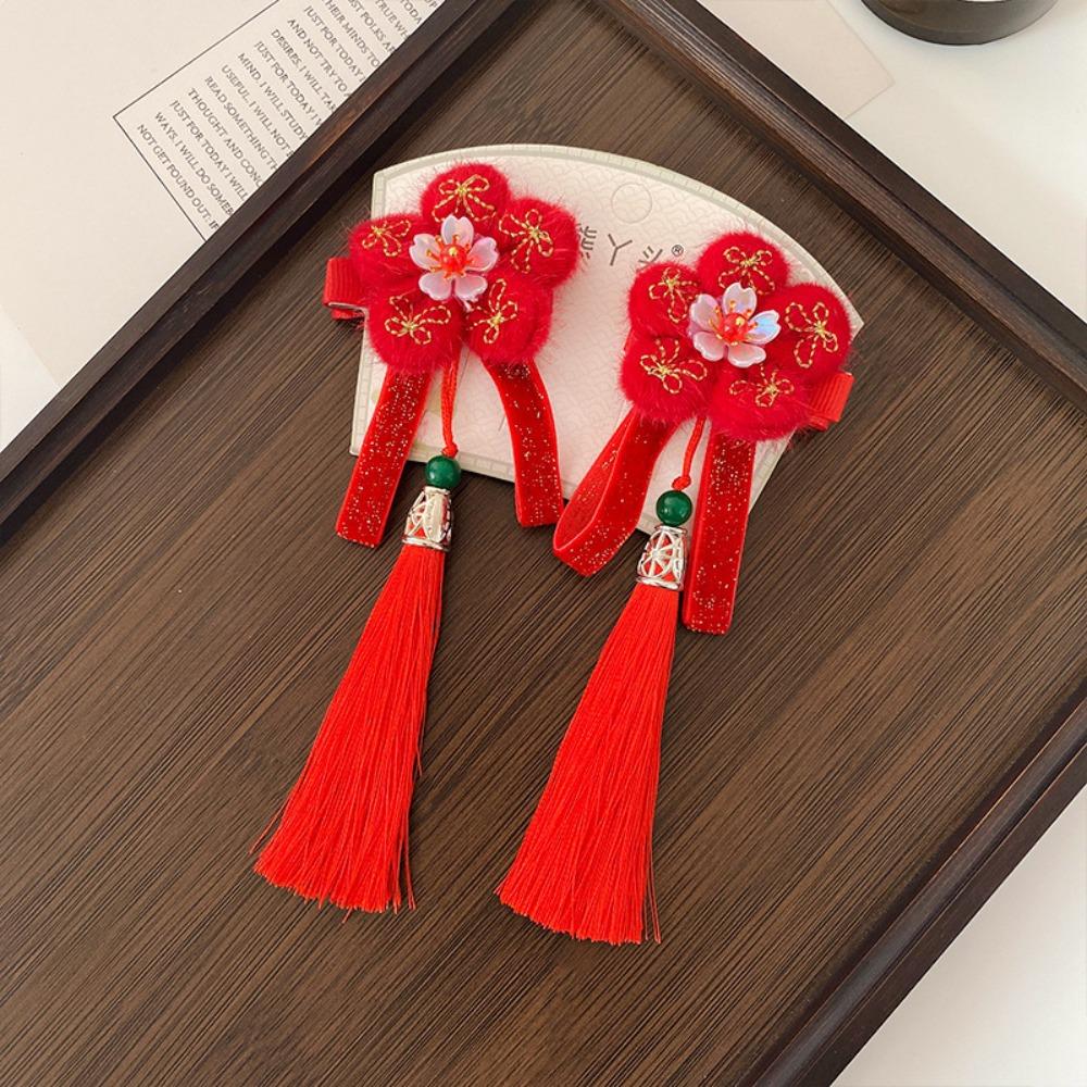 Детская новогодняя заколка для волос в стиле Тан, головной убор в стиле Ханфу, заколка для волос в старинном стиле для детей