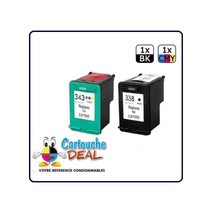 HP 338 HP 343 HP PSC 1500 1510 1510S 1513 1545 1600 1610 1613 2300 2350 2355 2610 3180 Партия 2 картриджа совместимых HP338 HP343
