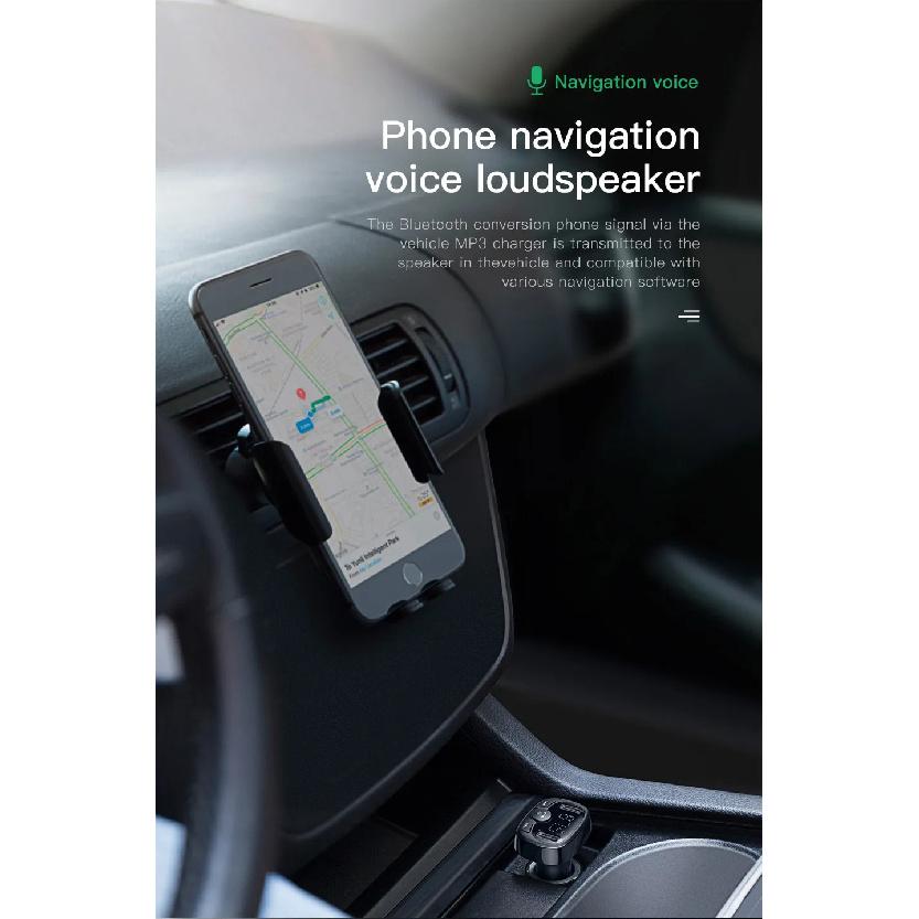 Baseus FM-передатчик Bluetooth Aux Аудио MP3-плеер FM-радио Двойной USB Быстрая зарядка Автомобильное зарядное устройство FM-модулятор Hands-free Автомобильный комплект