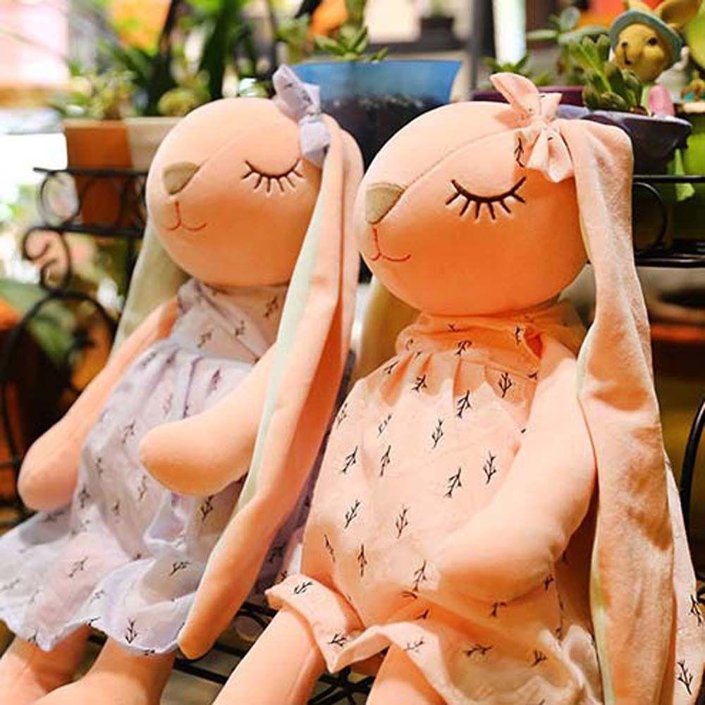 Юбка с цветочным принтом Успокаивающая игрушка Подушка для дивана Мягкая плюшевая кукла-кролик Плюшевая игрушка-кролик Набивная кукла-кролик Кукла-кролик с длинными ушами