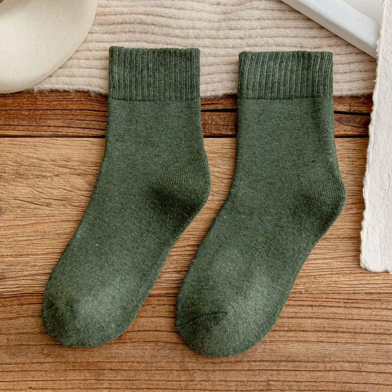 Unisex Plush Mid-Tube Socks - Thick, Warm Terry Socks for Autumn and Winter