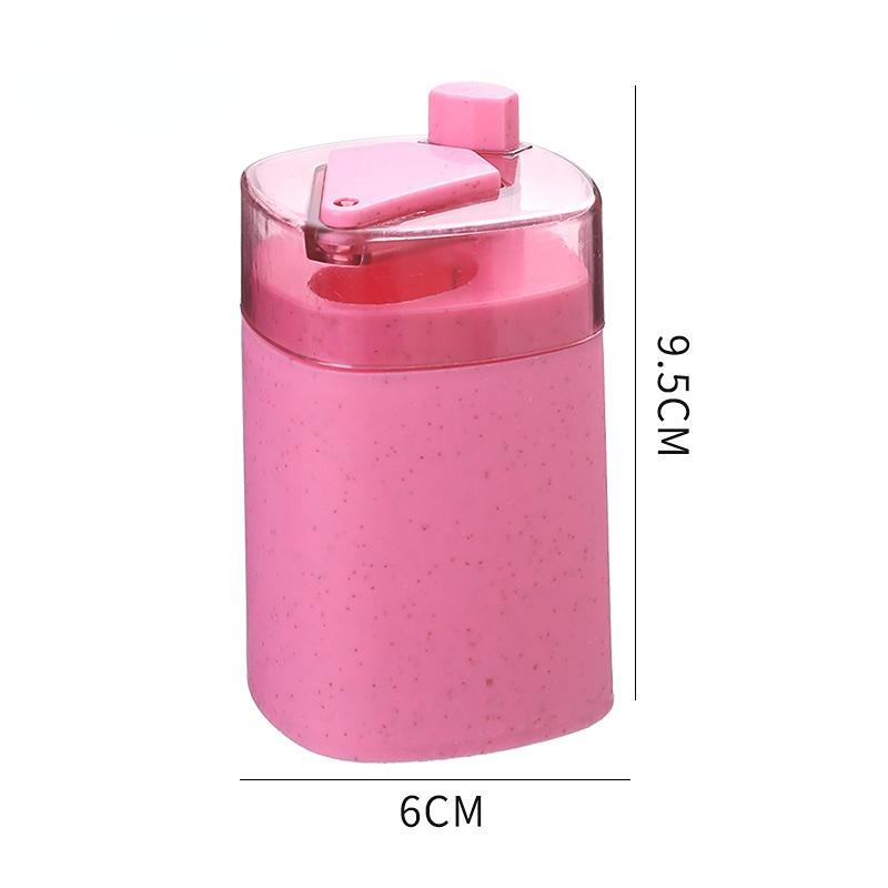 Розовый автоматический диспенсер для зубочисток из пшеничной соломы для гигиеничного домашнего хранения