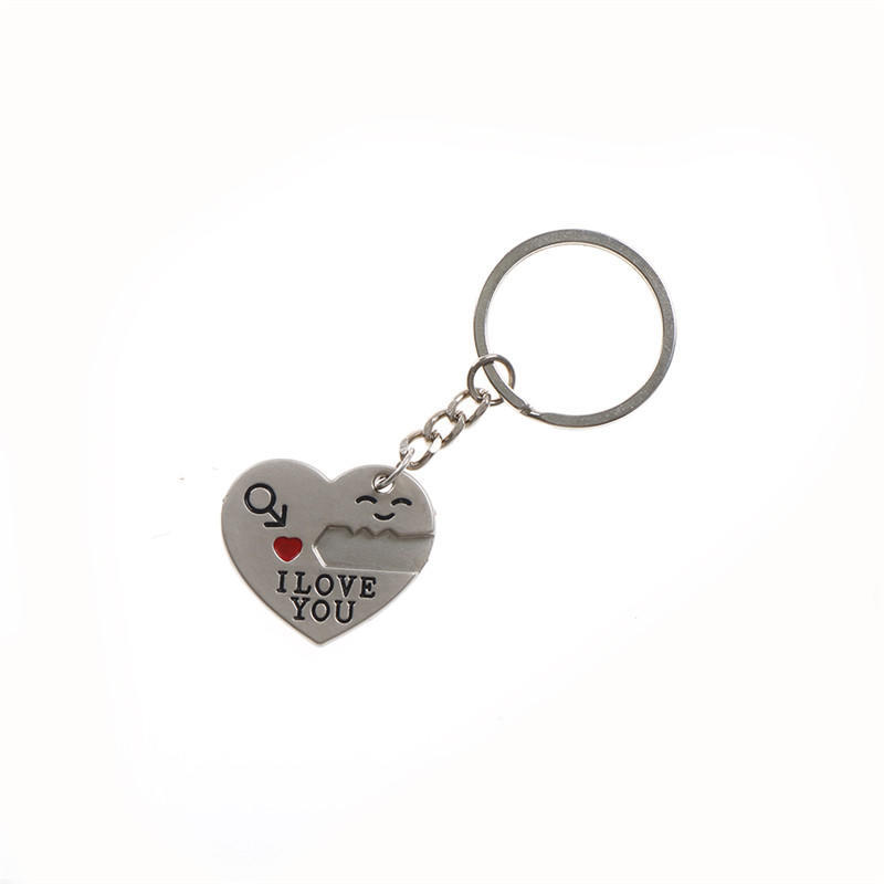 1 Set Creative Crush You Piercing Heart Couple Key Ring For Weeding Gift