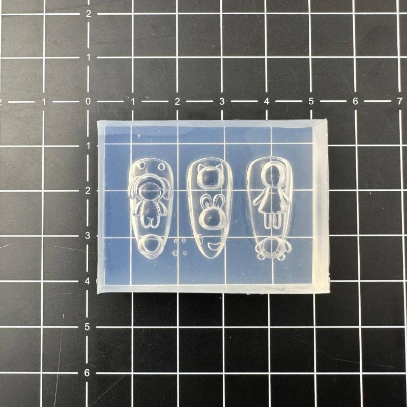 3D Силиконовая форма для ногтей с бантиком, Сладкий цветок, Сердце, Кружево, Прозрачные шаблоны для ногтей, Инструмент для дизайна маникюра, Декор для нейл-арта DIY