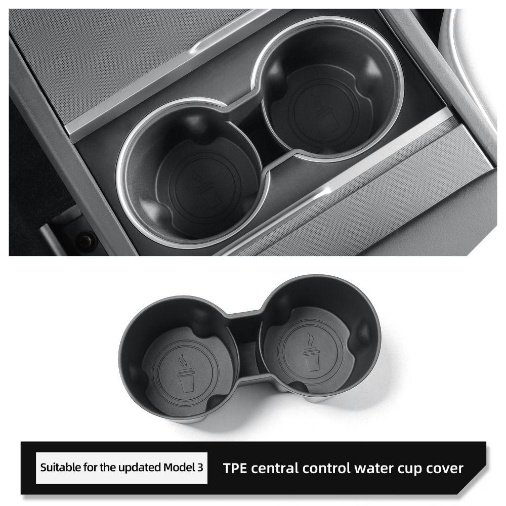 Black Car Cup Holder Rack Stabilizing Cup TPE Water Cup Storage Tray Water Cup Storage