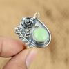 Хризопраз Камень Обещание Цветок Юбилей Кольцо для Сердечной Чакры Стерлинговое Серебро