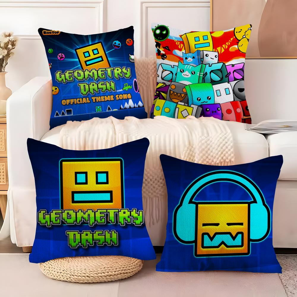 G-Geometry Dash V-Видео Наволочка Мягкая Плюшевая Ткань Двусторонняя Печатная Наволочка Для Дивана На Все Сезоны Домашний Декор Подарок
