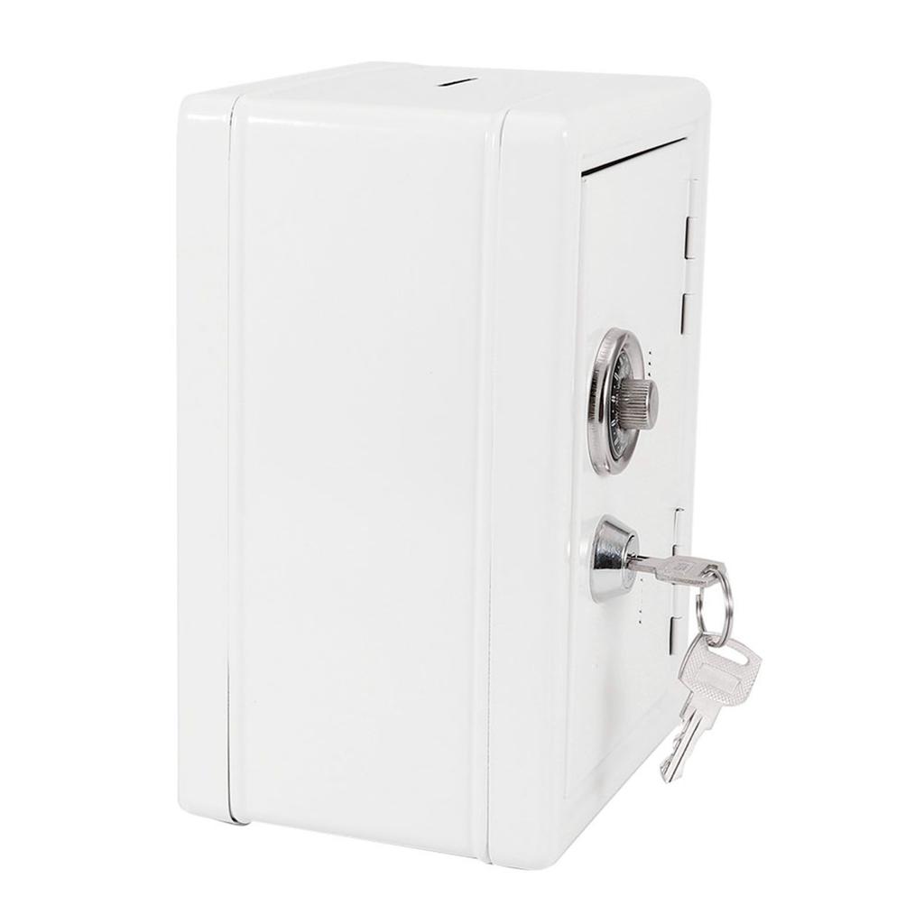 Детская обучающая игрушка, копилка, пароль, наличные монеты, экономия, сейф, подарок в стиле с 2 ключами (белый)