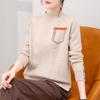 Пуловер, женский свитер 2022, осенне-зимний свитер с высоким воротником, женский свободный универсальный трикотаж с длинными рукавами, пуловер