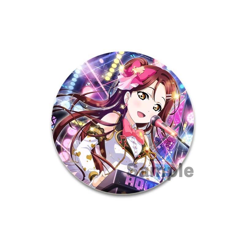 32/44/58mm LoveLive!SuperStar!!Ping An Pansy Tang Coco Round Brooch Clothing Lapel Pin Souvenir Soft Button Decorative Hat Badge