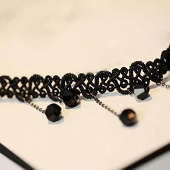 Женское готическое ожерелье-чокер с кисточками из сплава и акриловыми камнями ARI