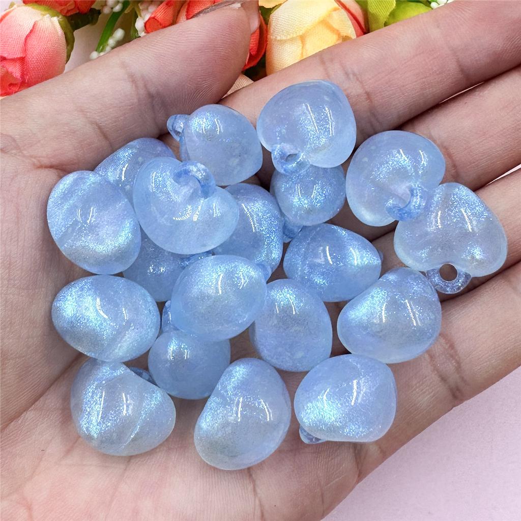 30pcs Acrylic Jelly Color Candy Peach Heart Acrylic Candy Loose Beads DIY Jewelry Accessories 17.5*17.5mm Jelly Color for Bracelet Earring Making