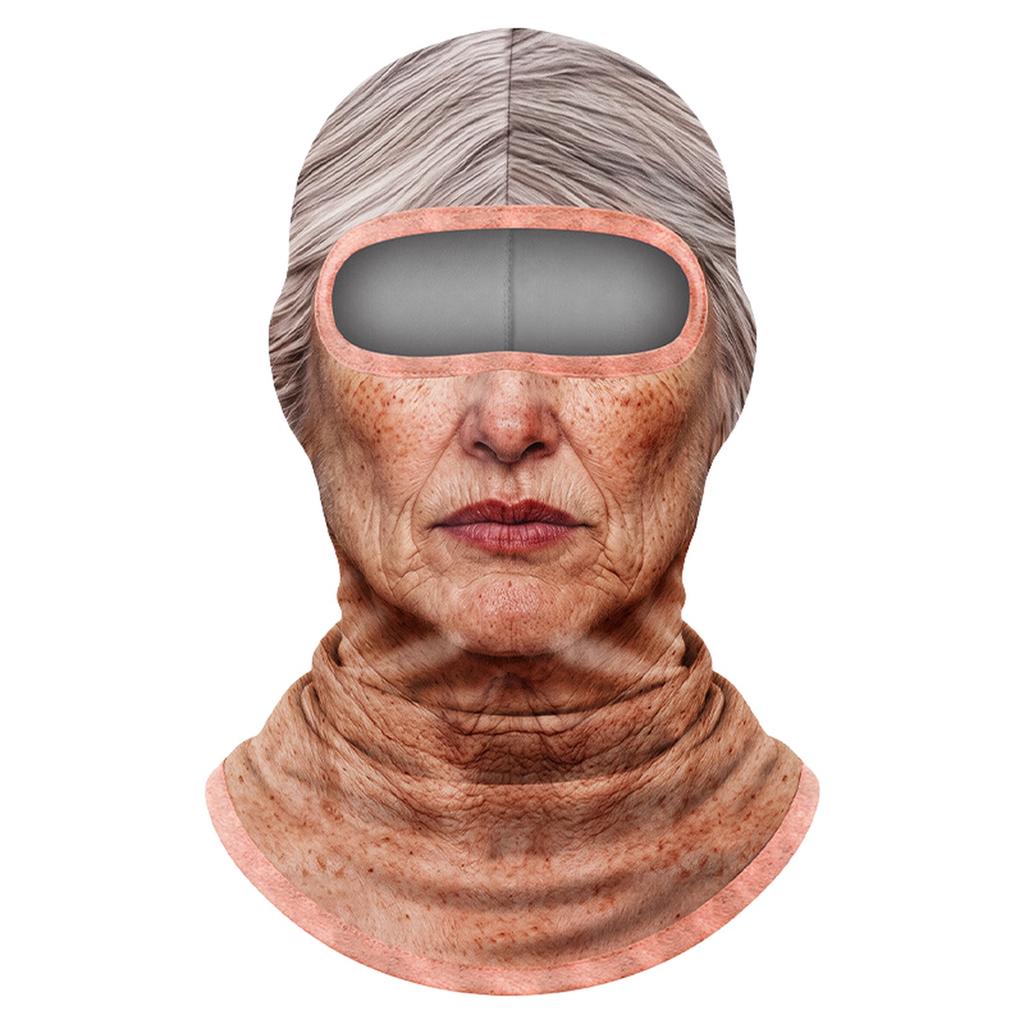 Новинка Старик на лыжах, Смешной Реалистичный 3D Принт на Всем Лице Зимний Ветер-