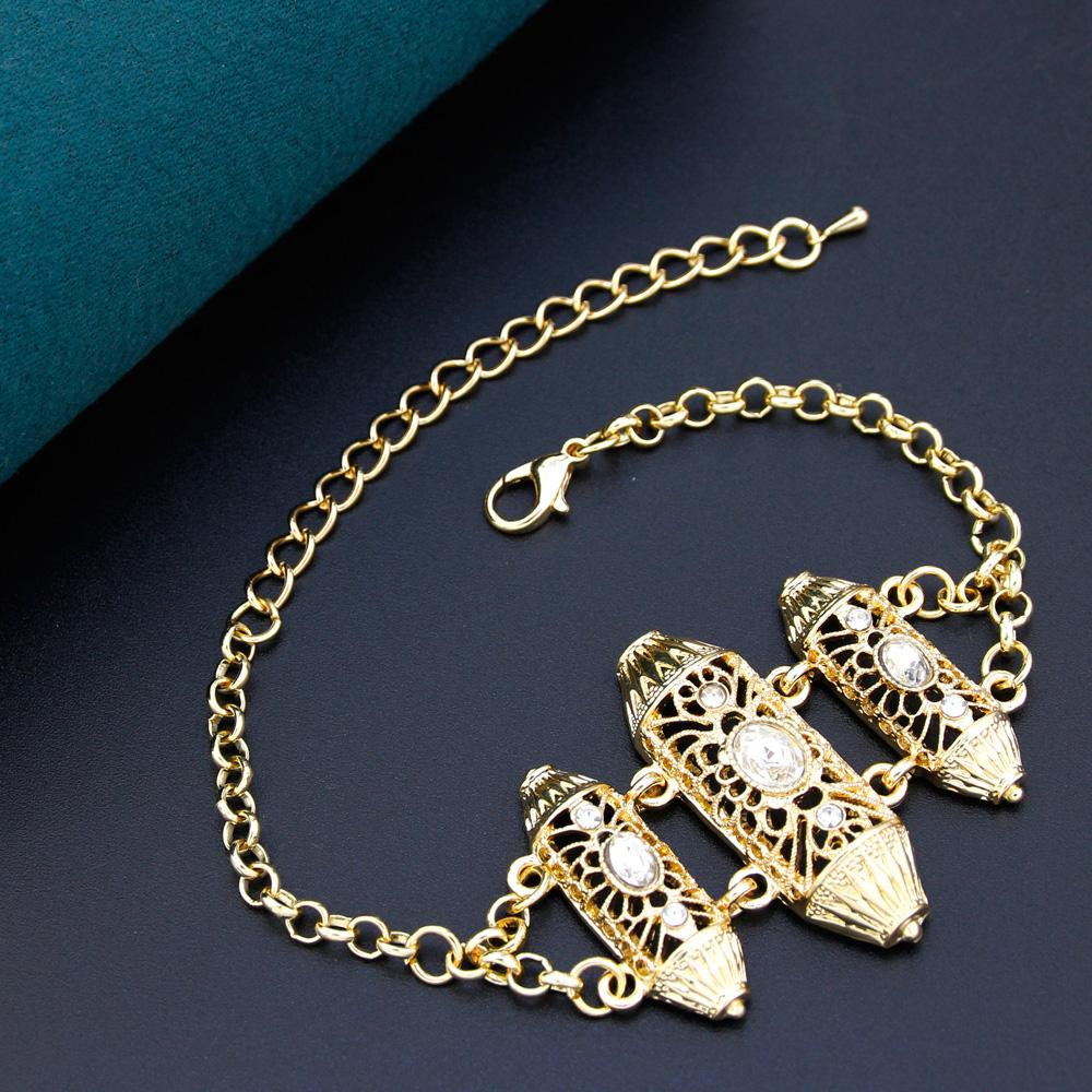 Женский браслет золотого цвета, полый арабеск, браслет-цепочка для невесты в этническом стиле, арабские свадебные украшения