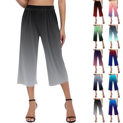 Женские повседневные брюки с принтом и высокой талией, тренировочные брюки, брюки 3/4