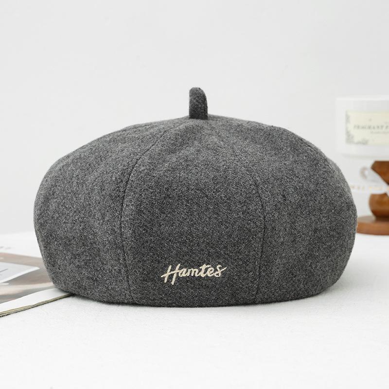 Women S Korean Style Sweet Versatile Beret Hat For Autumn Winter Large Head Size Painter Hat