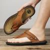 Summer Men's Sandals Anti Slip Flip Flops For Men Beach Sandals Leather Soft Soled Slippers Men Casual Outdoor Sandals Large Siz