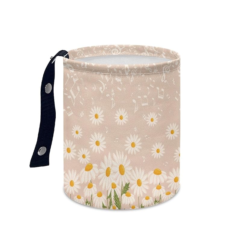 Daisy Cute Collapsible Portable Trash Can for Car Front Seat, Back Seat, Floor, Headrest Rubbish Bin