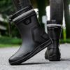 New Rain Boots Man Boots Fashion Ankle Boots Round Toe Plarform Boots Outdoor Non-slip Slip On PVC Rain Shoes Men Fishing Boots