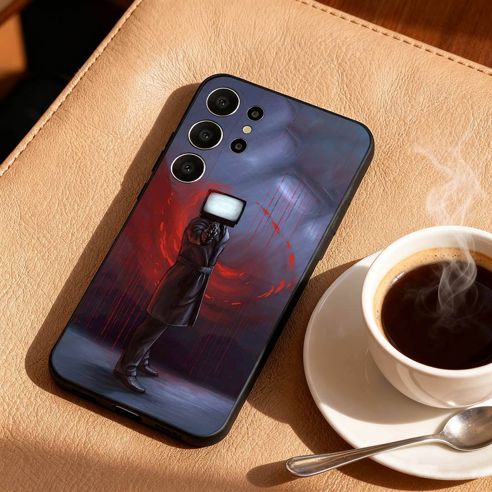S-Skibidi T-Toilet ANIME Phone Case For Samsung S25,24,23,22,30,21,10,9,Ultra,Plus,Lite,FE Soft Black Case