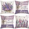 New Spring Purple Lavender Pillow Case Linen Living Room Sofa Decorative Cushion Pillow Case