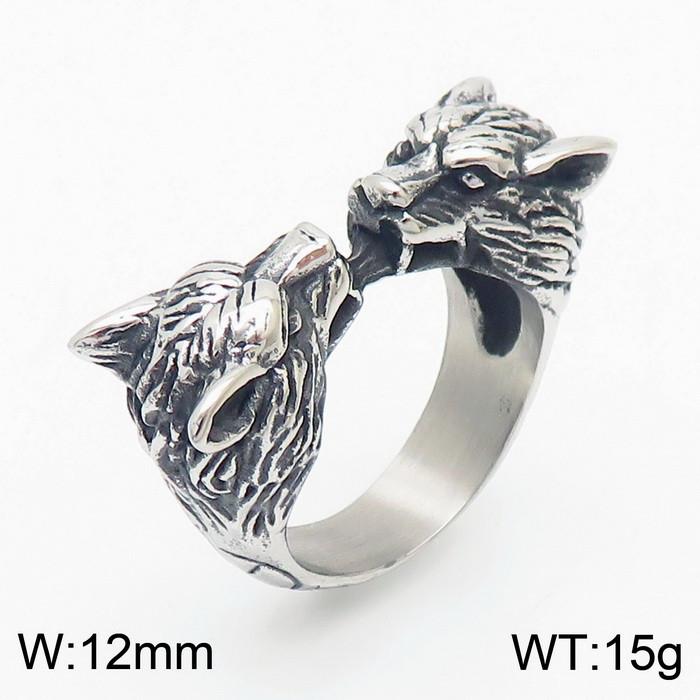 Панк Кольцо-Шарм Змея Мужское Нержавеющая Сталь 316L Крутой Подарок Парню #9-#13 Модные Украшения Готический Животный Кольца Аксессуар