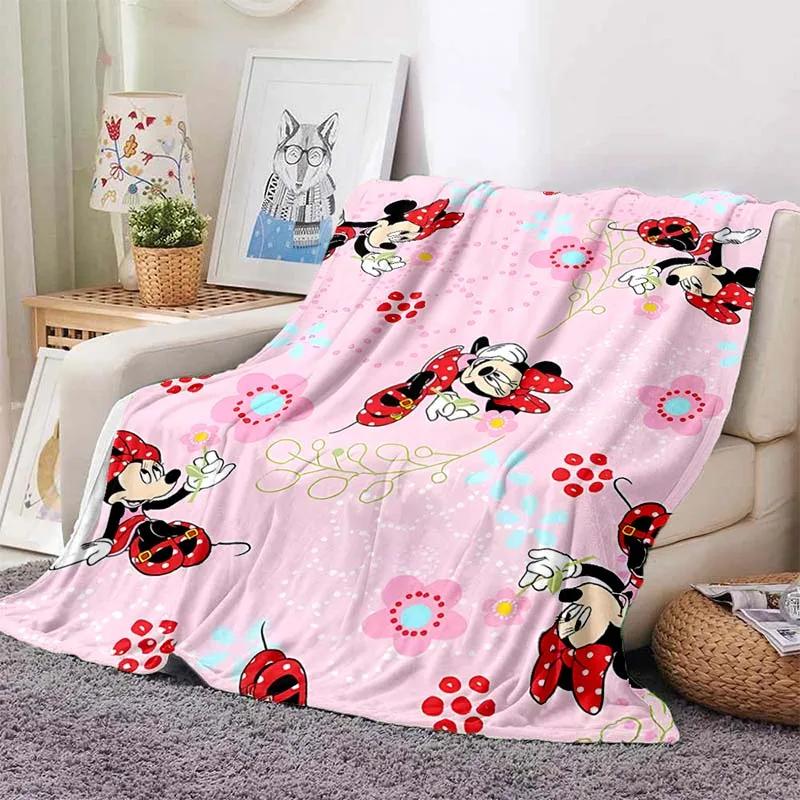 Теплый Мягкий Милый Плед Минни Пушистый Детский и Взрослый Плюшевый Чехол-Плед для Дивана Кровати