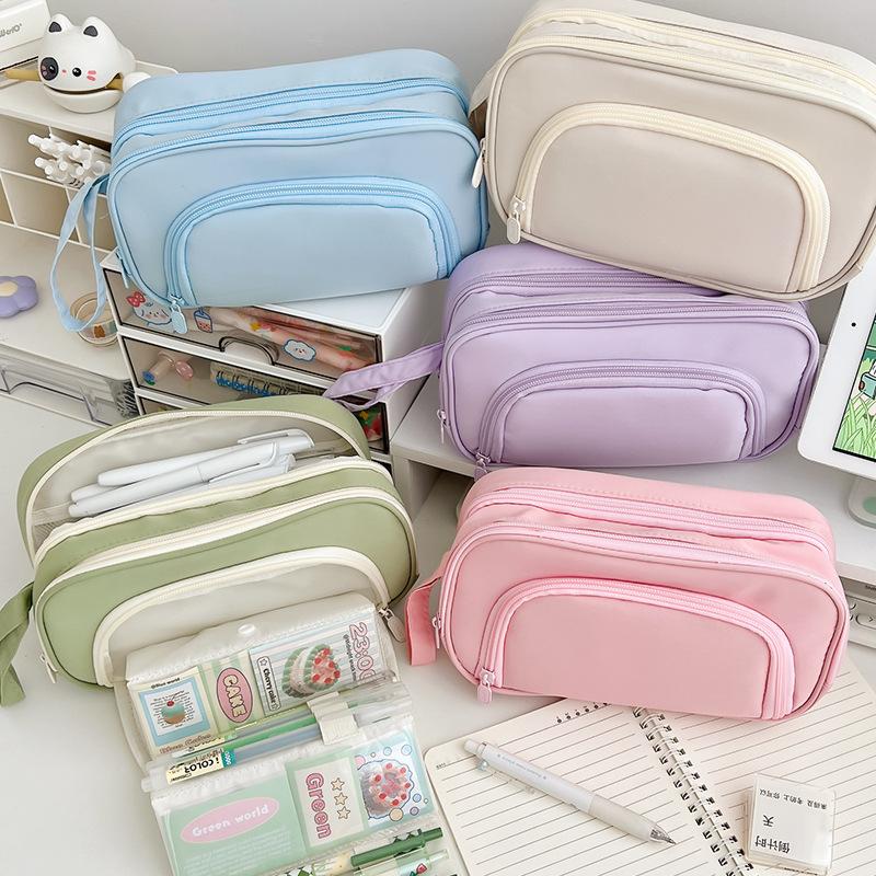 Пенал большой емкости для начальной школы, средней школы, для девочек, складной пенал для канцелярских принадлежностей, для мальчиков