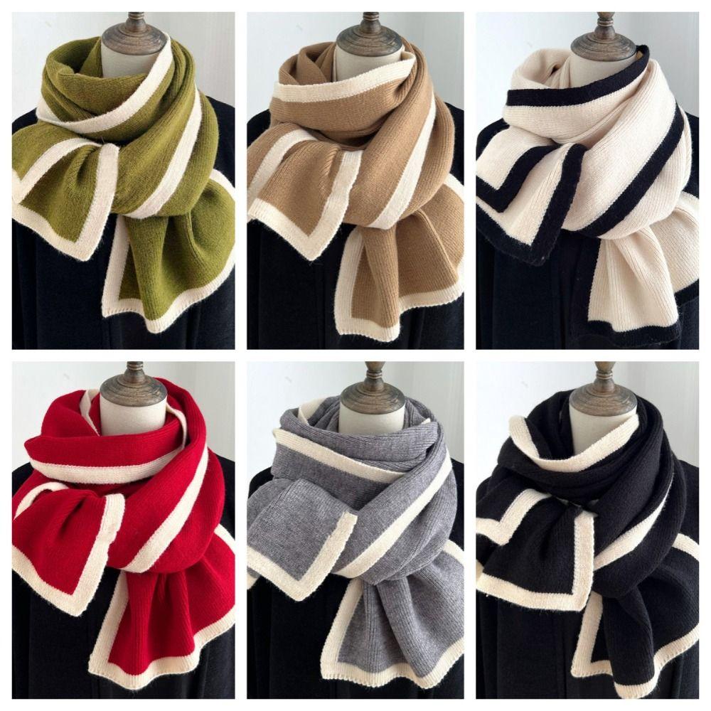 Large Winter Scarf Thicken Plush Neckerchief Fashion Knitted Scarfs Autumn