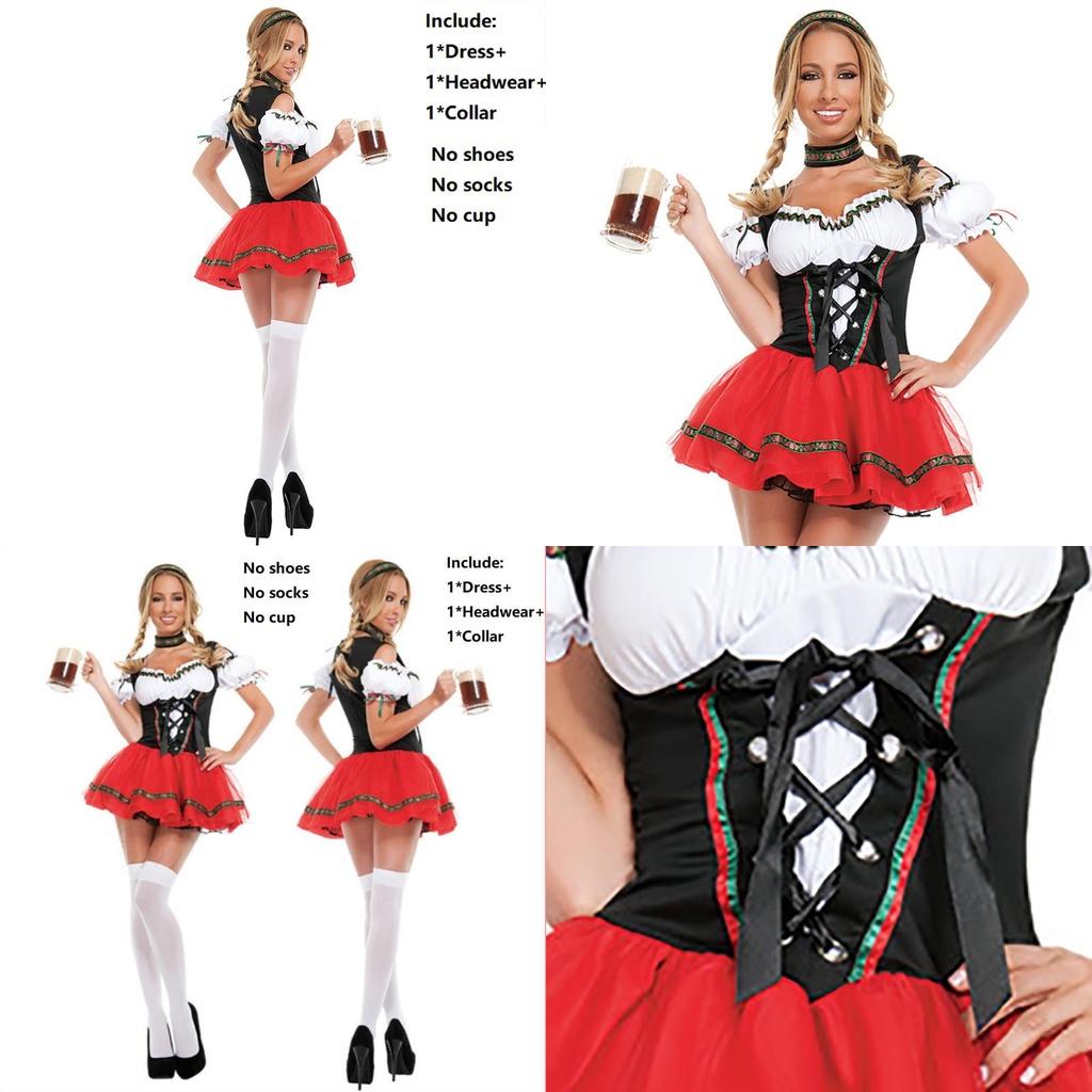 Стильный немецкий костюм официантки Октоберфеста, идеально подходящий для косплей-мероприятий