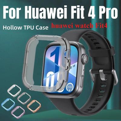 Прозрачный полый чехол для Huawei Watch Fit 4 Pro/Fit 4 Мягкий бампер из ТПУ Прозрачная накладка для смарт-часов Аксессуары