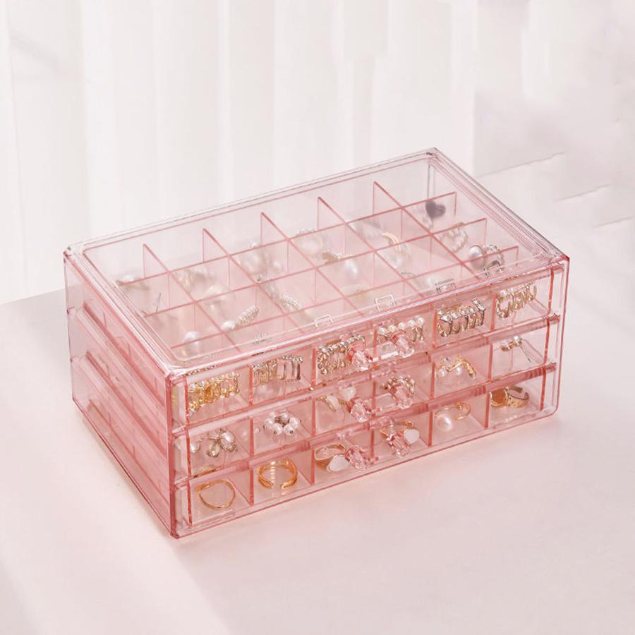 72 Grid 3-Layer Jewelry Storage Box - Elegant Practical Display Stand for Jewelry Storage Box