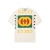 (WMNS) Gucci Белая женская футболка с коротким рукавом и большим ретро-логотипом 539080-XJA9C-7136