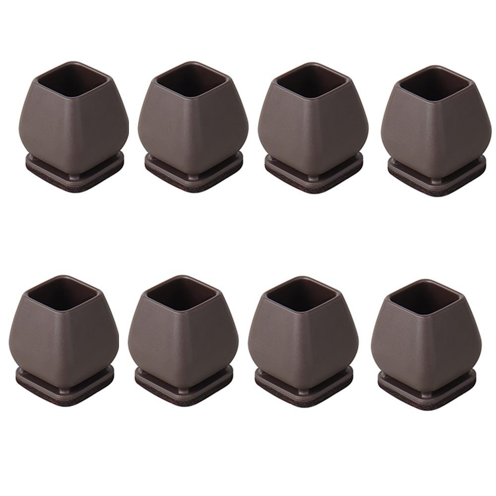 With Thick Wrap Felt Pads Chair Foot Cover Reduce Noise Round/Square Chair Leg Floor Protector Dark Brown Non-slip