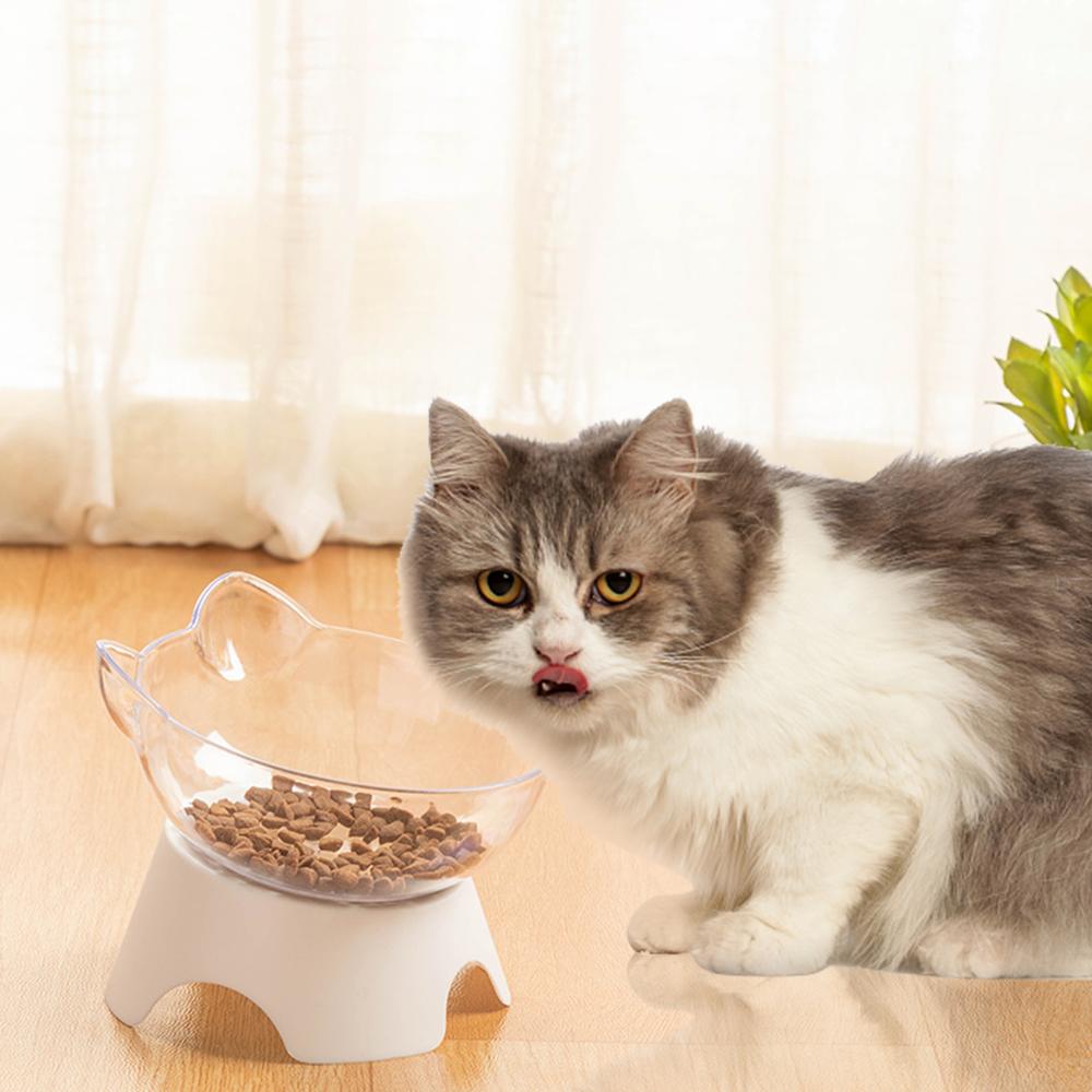 Товары для кормления с подставкой для кошек, собак, кормушки, товары для животных, нескользящая миска для кошек, прозрачные миски для корма и воды для домашних животных