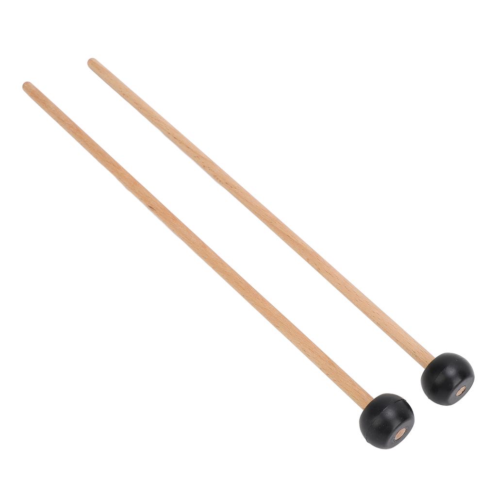 2PCS Glockenspiel Mallet Rubber and Solid Wood 16.5 Inch Long Tongue Drum Mallet