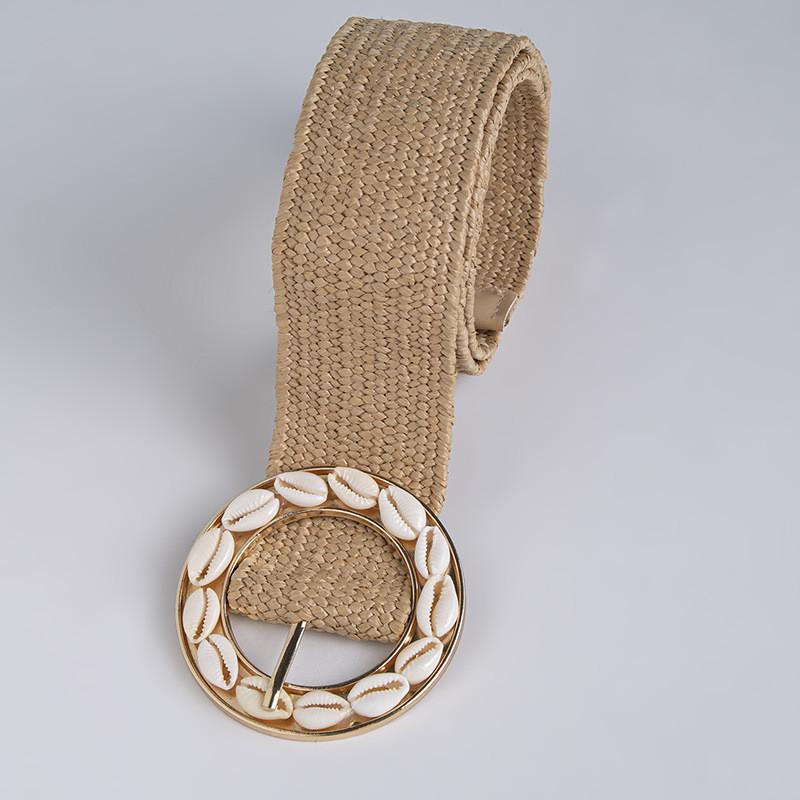 Bohemia Fashion Waist Belt With Handwoven Nylon And Shell Accents For Summer Fashion