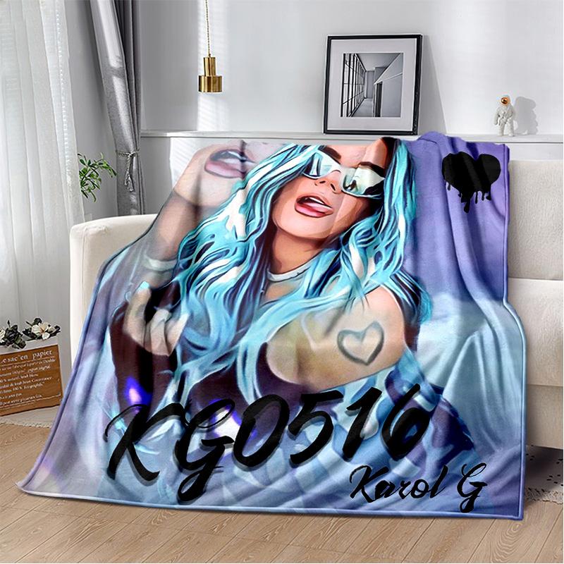 Одеяло Karol G Singer HD с 3D печатью, мягкое одеяло для дома, спальни, кровати, дивана, пикника, путешествия, офиса, чехол для отдыха, детское одеяло
