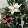 29cm Artificial Christmas Flower Velvet Christmas Tree Wreath Christmas Poinsettia  Xmas Party
