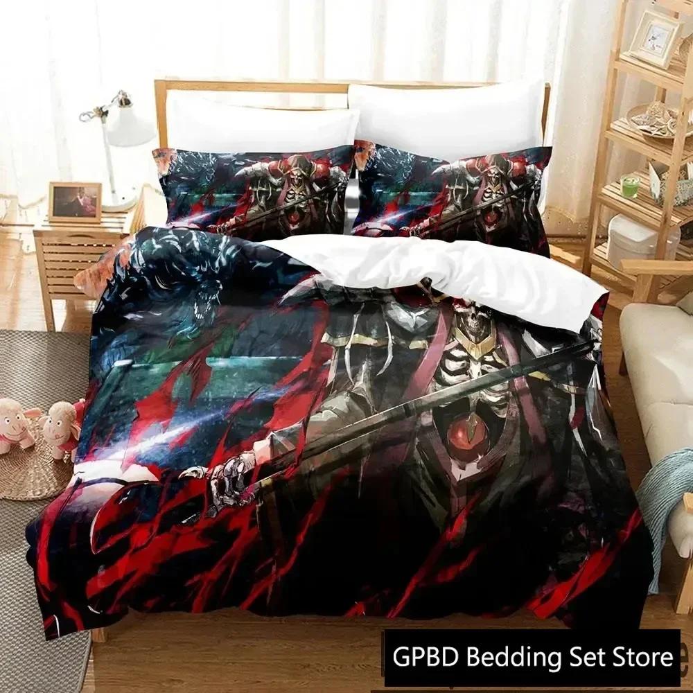 3D Print Anime OVERLORD Comfortable Duvet Quilt Cover Pillowcase Bedding Set Children Bedroom Decoration Home Textile