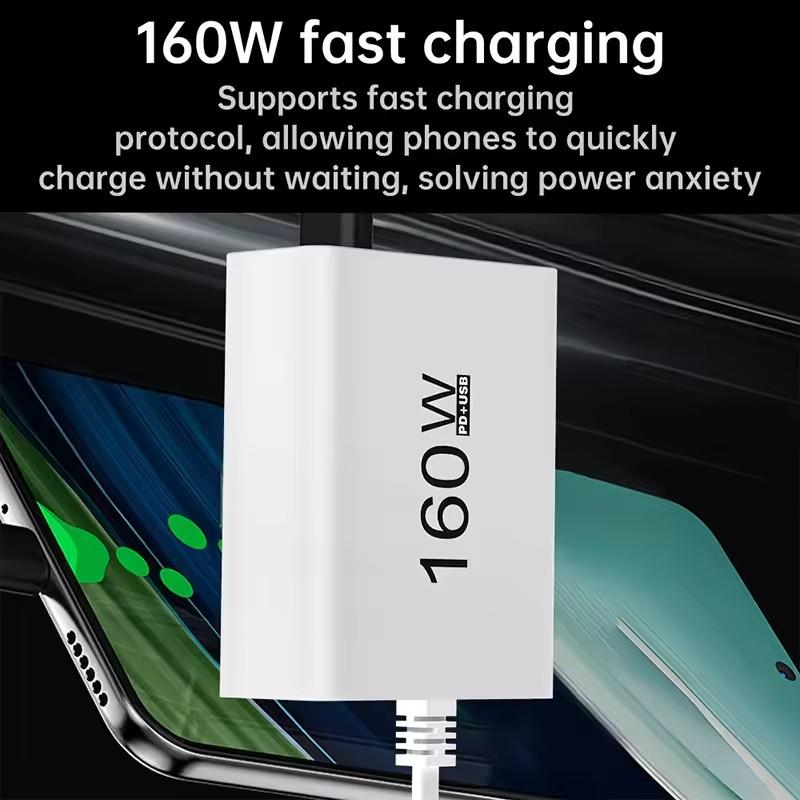 160W USB C Charger Fast Charging 4USB+3TYPE-C EU/US 7 Ports Charging Head Quick Charge QC3.0 Mobile Phone Wall Adapter