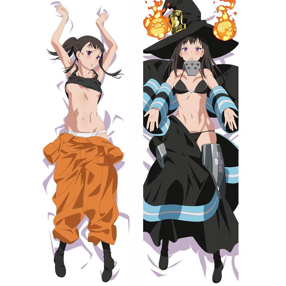 Anime Fire Force Otaku Dakimakura Throw Pillow Cover Maki Oze Kotatsu Tamaki Hugging Body Pillowcase
