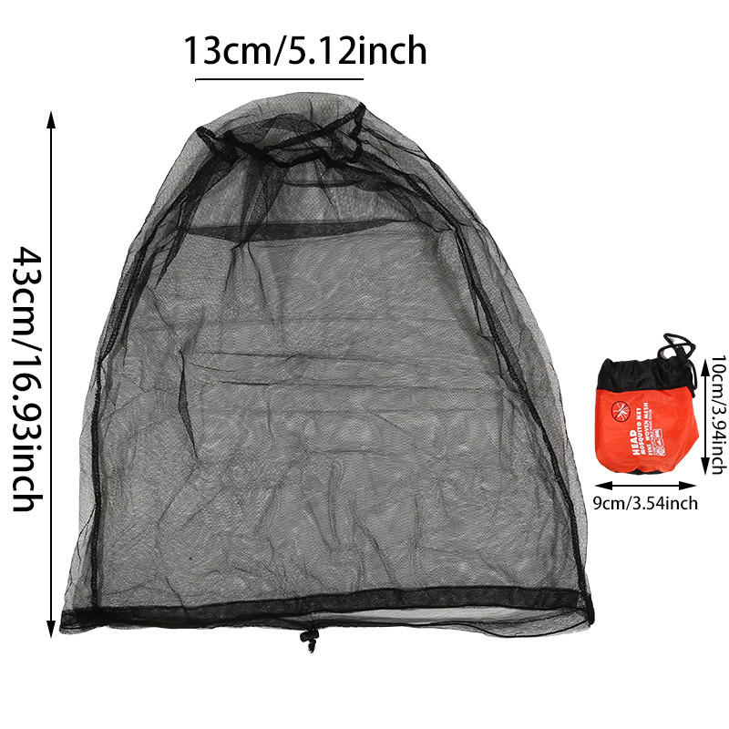 MosquitoHead Net Hat InsectProof Mesh Hood for Hiking CampingFishing GardeningOutdoor Activities Breathable Protective FaceCover