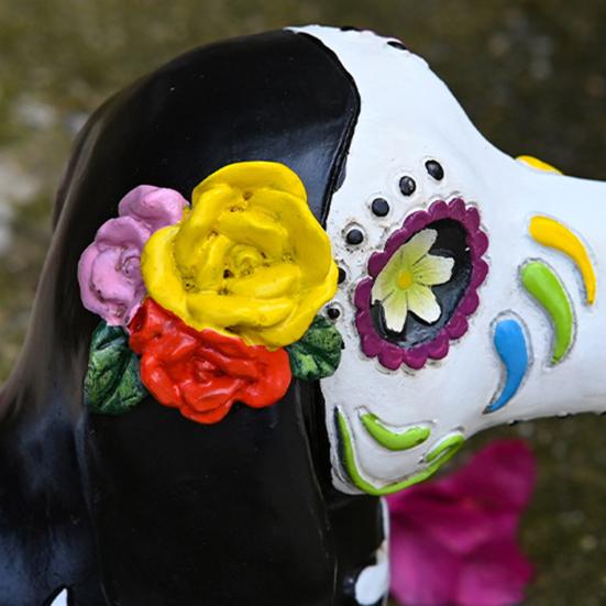 Хэллоуин Украшение Скелет Кошка Собака Форма Смола Статуэтка Для Дома Улицы Скульптура Кошки Дом с Привидениями Настольный Декор