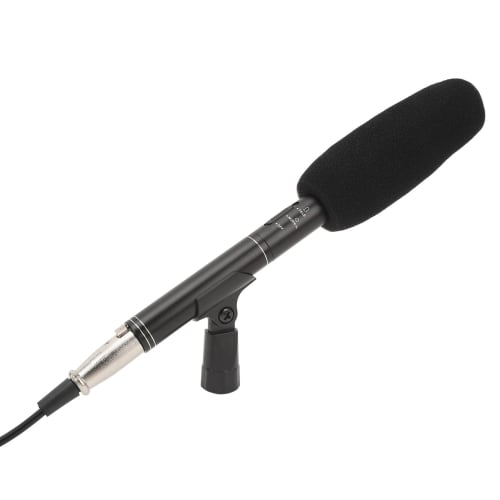 Condenser Interview Microphone, Professional Photo News Reporter Condenser Shotgun Microphone Kit with Metal Mount, Windscreen, XLR Cable, and Adapter