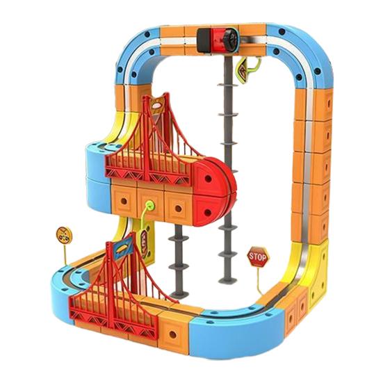 66/92 шт./набор Магнитный набор железнодорожных путей DIY Гоночная машина Кубический рельс Мальчики Девочки Не поддающийся гравитации Строительный набор Малыши